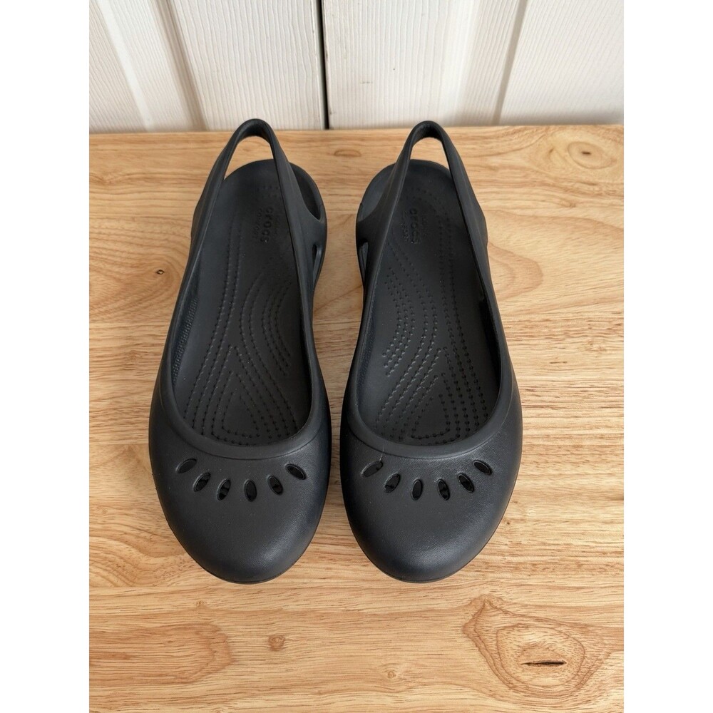 Crocs Women's Kadee II Ballet Flat Black Slip On Shoes Size 7